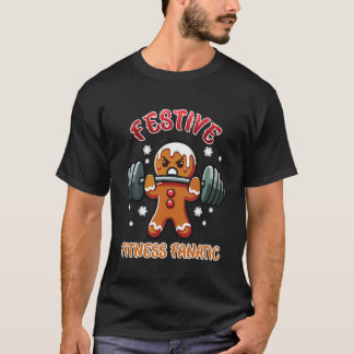 Camiseta Maniaco da Aptidão Física Festiva de Natal Engraça