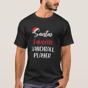 Camiseta Maníaco de Natal do Jogador de Andebol Favorito d