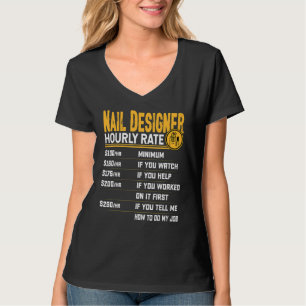 Camiseta Manicurista de Nail Artist de Taxa Horária do Desi
