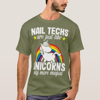 Camiseta Manicurista do Nail Tech Technician Funny Unicorn