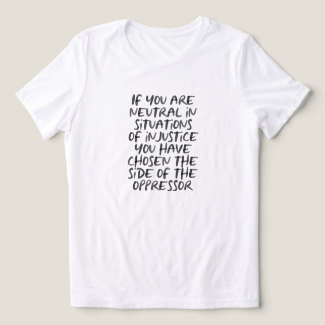 Camiseta Manifestação Contra Injustiça Declaração de Moda P (Design frontal)