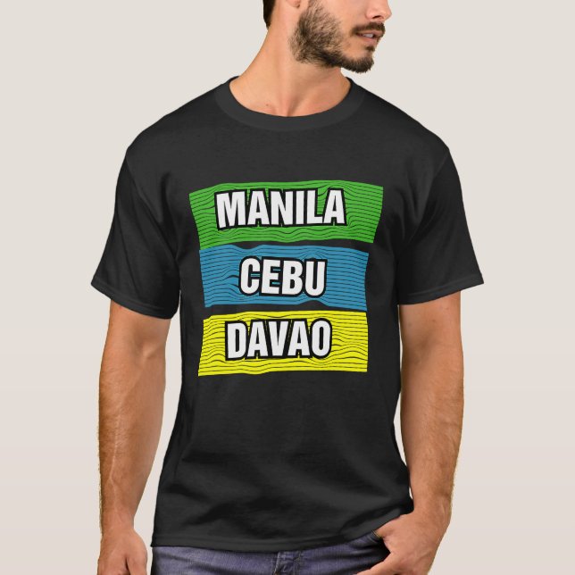 Camiseta Manila Cebu Davao Filipinas Viagem internacional (Frente)