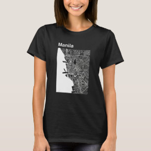 Camiseta Manila Filipinas - Clássico Mapa Gráfico