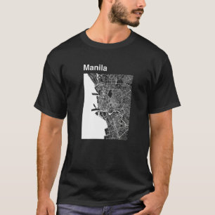 Camiseta Manila Filipinas - Clássico Mapa Gráfico