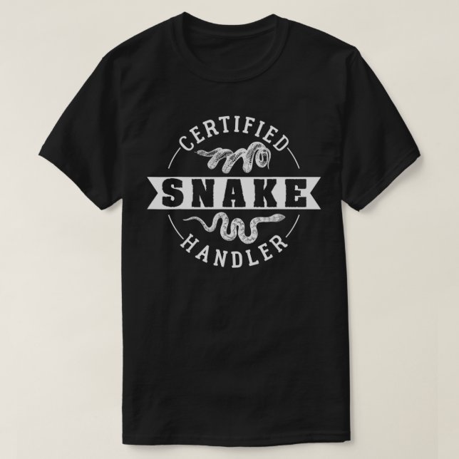 Camiseta Manipulador de Cobra certificado (Frente do Design)