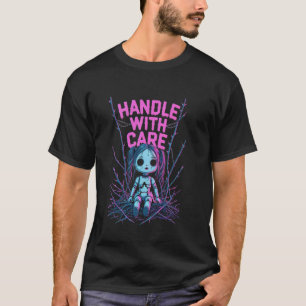 Camiseta Manipular com cuidado a estética da boneca gótica