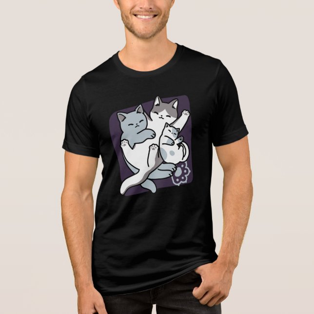 Camiseta Manípulo De Rato - Gatos De Dormir Em Cute (Frente)