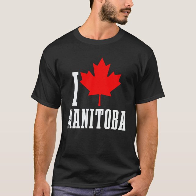 Camiseta Manitoba Canada Maple Leaf Canadian Flag Pride (Frente)