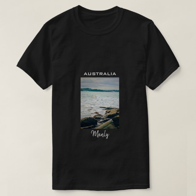 Camiseta Manly Beach surf Austrália viagem (Frente do Design)