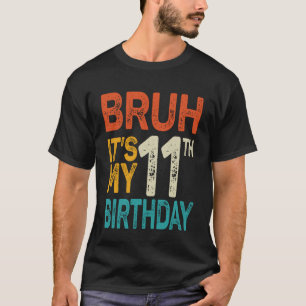 Camiseta Mano É Meu 11º Aniversário menino 11 Anos para Cri