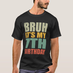 Camiseta Mano É Meu 7º Aniversário 7 Anos de Idade Aniversá