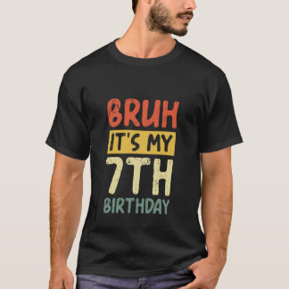 Camiseta Mano É Meu 7º Aniversário Piada Divertida 7 Anos d