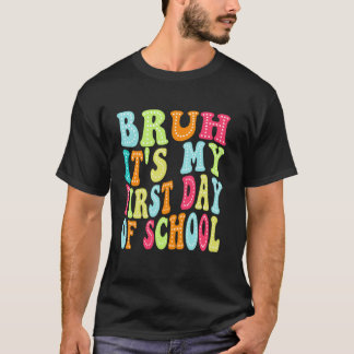 Camiseta Mano É Meu Primeiro Dia de Aula Crianças Professor