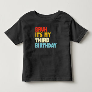Camiseta Mano É Meu Terceiro Aniversário Menina Menino de 3