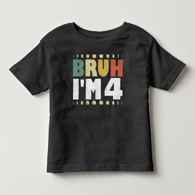Camiseta Mano, eu estou com 4 Aniversário de 4 anos Antigo  (Frente)
