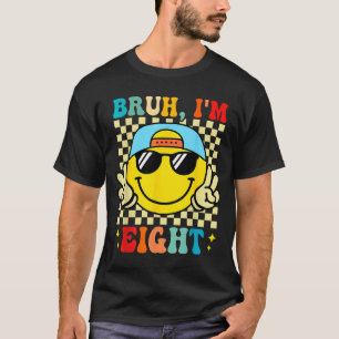 Camiseta Mano Eu Sou Oito 8 Aniversário de 8 anos Groovy Me