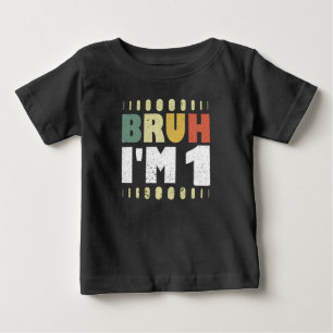 Camiseta Mano, eu tenho 1 aniversário de primeiro ano retrô