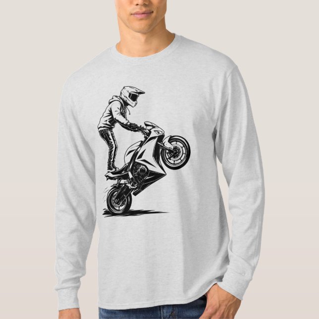 Camiseta Manobras com Moto Esportiva (Frente)