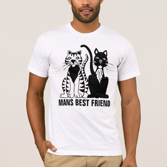 Camiseta Mans Best Friend, Cat T_shirts (Frente)