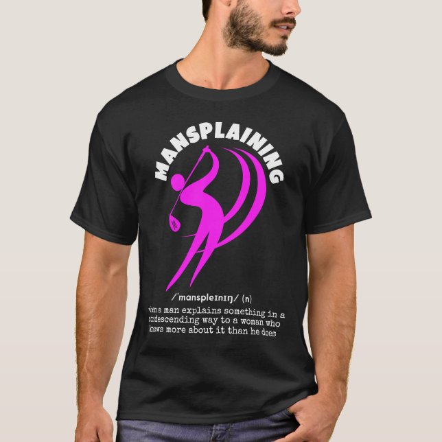 Camiseta MANSPLAINING Engraçado no Golfe (Frente)