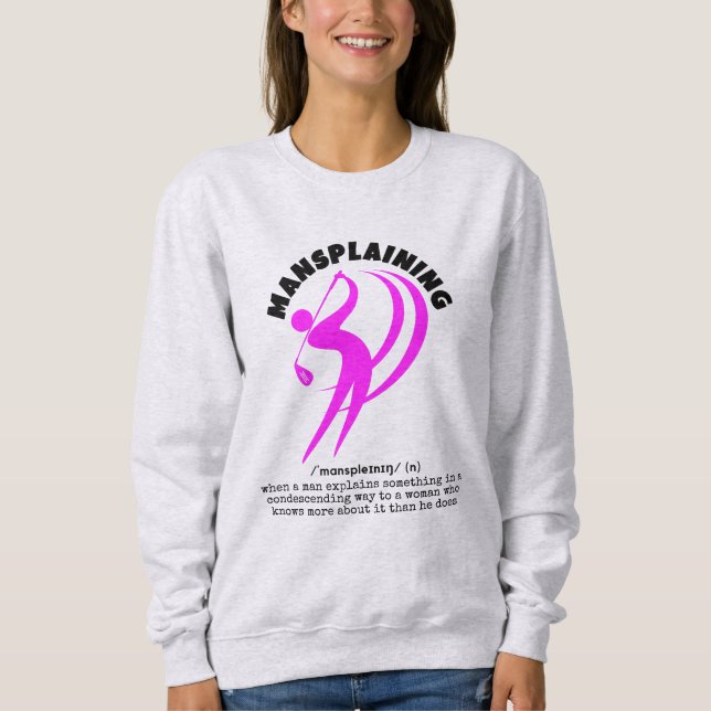 Camiseta MANSPLAINING Golfe Feminino Divertido (Frente)