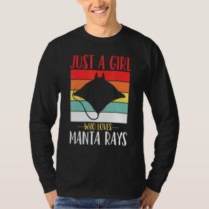 Camiseta Manta Ray É Uma Menina Que Ama O Retro Rays Manta