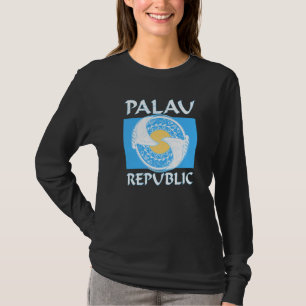 Camiseta Manta Ray Na Bandeira Palauana De Palau