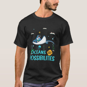 Camiseta Manta Ray Oceans De Possibilidades Verão Leitura B