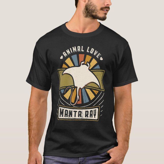 Camiseta Manta Ray Vintage Classic Retro Animal (Frente)