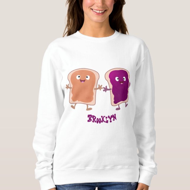 Camiseta Manteiga de amendoim e caricatura em sanduíche de  (Frente)