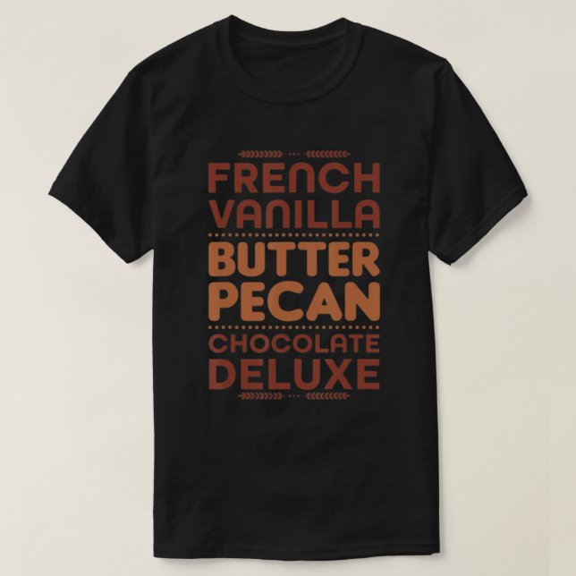 Camiseta Manteiga de baunilha francesa Chocolate apão Delux (Frente do Design)