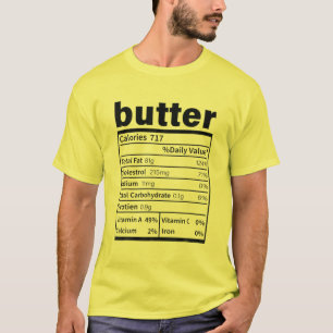 Camiseta Manteiga Nutrição Fala Engraçado Natal de Ação de 