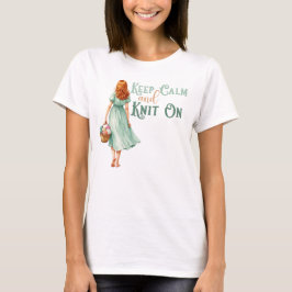 Camiseta Mantém a Calma & Continua a Tricotar