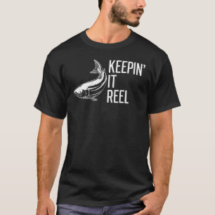 Camiseta Mantendo as Frases de Pesca Reel Peixes de Água Do