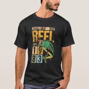 Camiseta Mantendo o Reel Desde 1983 Vintage Pesca Peixe Fi
