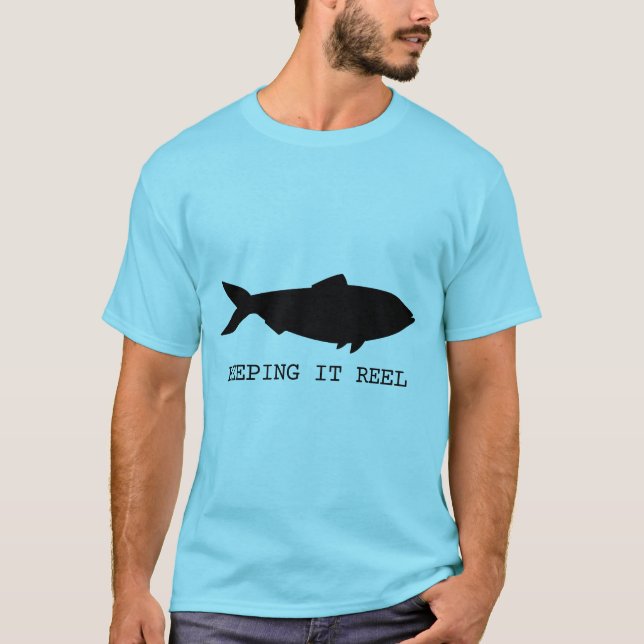 Camiseta Mantendo o Reel, Peixe Preto (Frente)