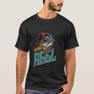 Camiseta Mantendo-se Reel Engraçado Roupas Legais Masculina