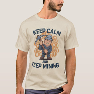 Camiseta Mantenha a calma e a mineração - Design Mineiro Cr