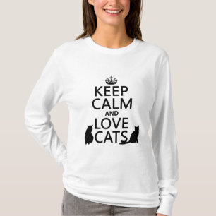 Camiseta Mantenha a calma e ame gatos