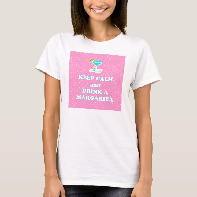 Camiseta Mantenha a calma e beba uma camisola de alças de (Frente)
