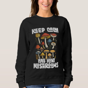 Camiseta Mantenha a Calma e Caça Cogumelos Caçador de Cogu