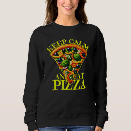 Camiseta mantenha a calma e coma pizza