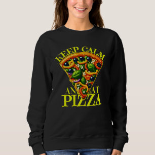 Camiseta mantenha a calma e coma pizza