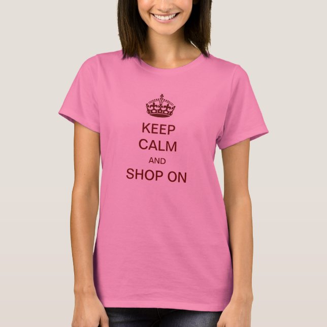 Camiseta Mantenha a calma e comprar sobre (Frente)
