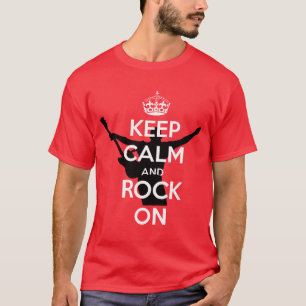 Camiseta Mantenha a Calma e Continue a Rockear