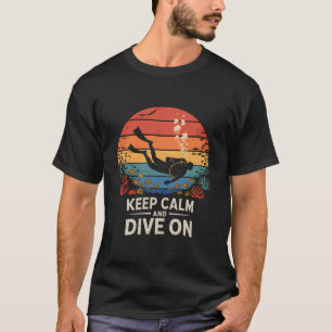 Camiseta Mantenha a Calma e Continue Mergulhando Retro Merg
