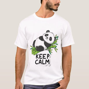 Camiseta Mantenha a calma e durma como um panda