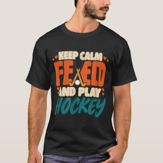 Camiseta Mantenha a calma e jogue hóquei de campo hóquei de
