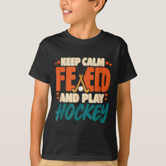 Camiseta Mantenha a calma e jogue hóquei de campo hóquei de