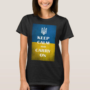 Camiseta Mantenha a calma e o carregar no tridente de emble